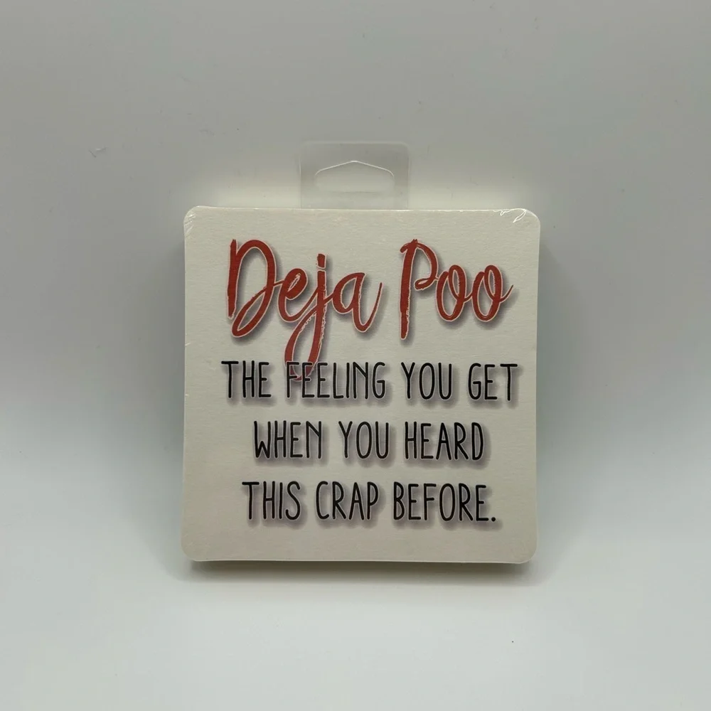 Deja Poo Funny Bar Coasters (Pack of 6 paper coasters)